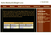 Tablet Screenshot of kohnmedicalandweightloss.com